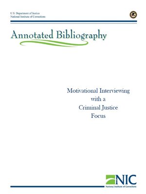 cover image of Motivational Interviewing (with a Criminal Justice Focus) Annotated Bibliography